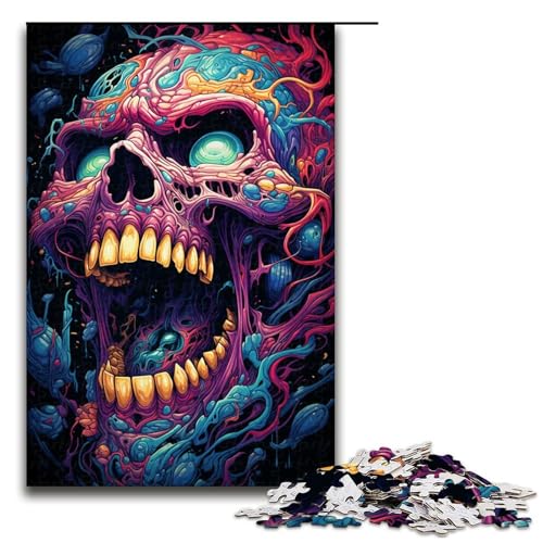 Puzzle für Erwachsene 1000 Teile farbenfrohes psychedelisches Totenkopf Spielzeug intellektuelles Spiel ganze Familie 75 x 50 cm Puzzle für Erwachsene 1000 Teile farbenfrohes psychedelisches Totenkopf Spielzeug intellektuelles Spiel ganze Familie 75 x 50 cm von QSYFNBZL