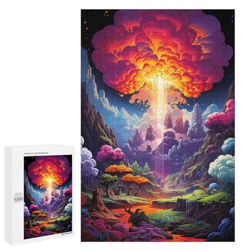 Puzzle für Erwachsene 1000 Teile farbenfrohes psychedelisches Traumland Puzzle Spielspielzeug lustig 75 x 50 cm von QSYFNBZL