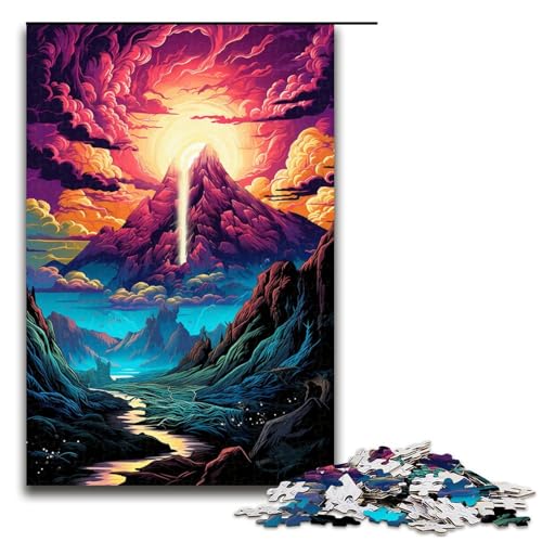 Puzzle für Erwachsene 1000 Teile farbenfrohes psychedelisches Vatnajökull National Puzzle Lernspiele für Zuhause DIY Spielzeug tolles Geschenk für Spiele 75 x 50 cm von QSYFNBZL