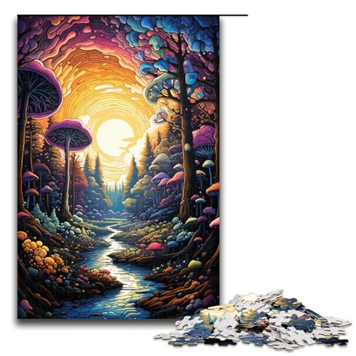 Puzzle für Erwachsene 1000 Teile farbenfrohes psychedelisches Wald Puzzle Lernspiele für Zuhause DIY Spielzeug tolles Geschenk für Spiele 75 x 50 cm Puzzle für Erwachsene 1000 Teile farbenfrohes psychedelisches Wald Puzzle Lernspiele für Zuhause DIY Spielzeug tolles Geschenk für Spiele 75 x 50 cm von QSYFNBZL