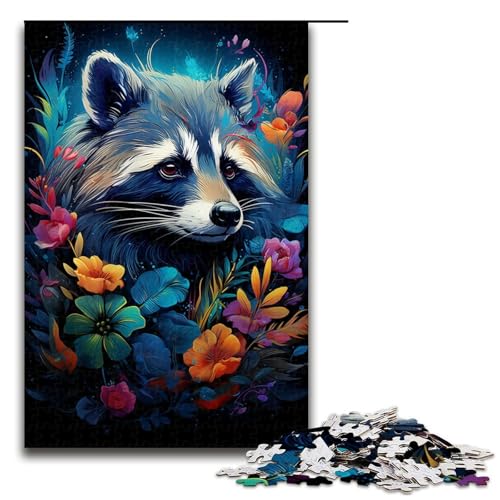 Puzzle für Erwachsene 1000 Teile farbenfrohes psychedelisches Waschbär Puzzle für Lernspiele Herausforderungsspielzeug einzigartige Heimdekoration und Geschenke 75 x 50 cm Puzzle für Erwachsene 1000 Teile farbenfrohes psychedelisches Waschbär Puzzle für Lernspiele Herausforderungsspielzeug einzigartige Heimdekoration und Geschenke 75 x 50 cm von QSYFNBZL
