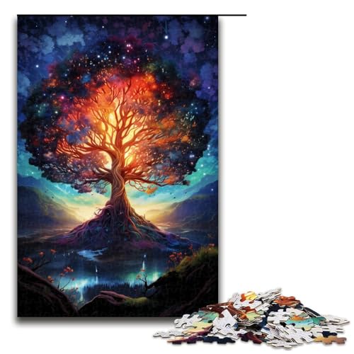 Puzzle für Erwachsene 1000 Teile farbenfrohes psychedelisches Weltenbaum Puzzle für Erwachsene Holzspiele für die ganze Familie Weihnachts und Geburtstagsgeschenke 75 x 50 cm Puzzle für Erwachsene 1000 Teile farbenfrohes psychedelisches Weltenbaum Puzzle für Erwachsene Holzspiele für die ganze Familie Weihnachts und Geburtstagsgeschenke 75 x 50 cm von QSYFNBZL
