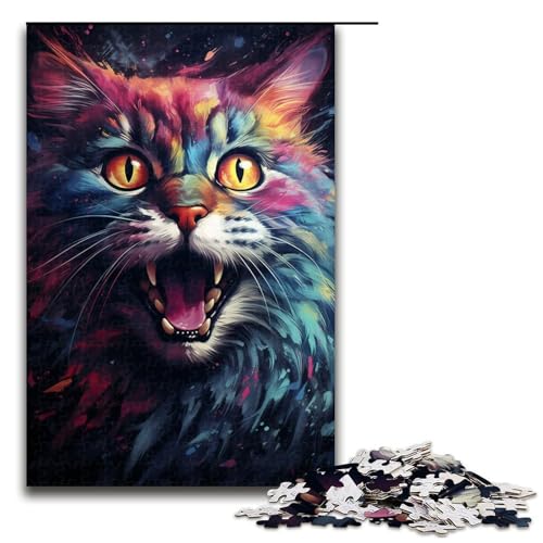 Puzzle für Erwachsene 1000 Teile farbenfrohes psychedelisches Weltraum Magie Katzen Puzzle für Kinder Holzpuzzle dekomprimierendes intellektuelles Lernspielzeug 75 x 50 cm Puzzle für Erwachsene 1000 Teile farbenfrohes psychedelisches Weltraum Magie Katzen Puzzle für Kinder Holzpuzzle dekomprimierendes intellektuelles Lernspielzeug 75 x 50 cm von QSYFNBZL