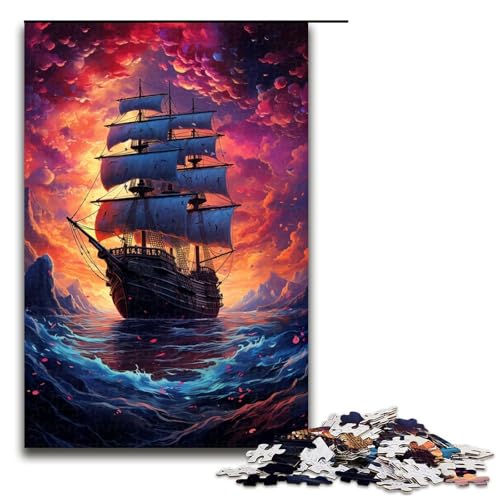 Puzzle für Erwachsene 1000 Teile farbenfrohes psychedelisches Weltraum Piratenschiff Puzzle für Erwachsene Holzspiele für die ganze Familie Weihnachts und Geburtstagsgeschenke 75 x 50 cm Puzzle für Erwachsene 1000 Teile farbenfrohes psychedelisches Weltraum Piratenschiff Puzzle für Erwachsene Holzspiele für die ganze Familie Weihnachts und Geburtstagsgeschenke 75 x 50 cm von QSYFNBZL