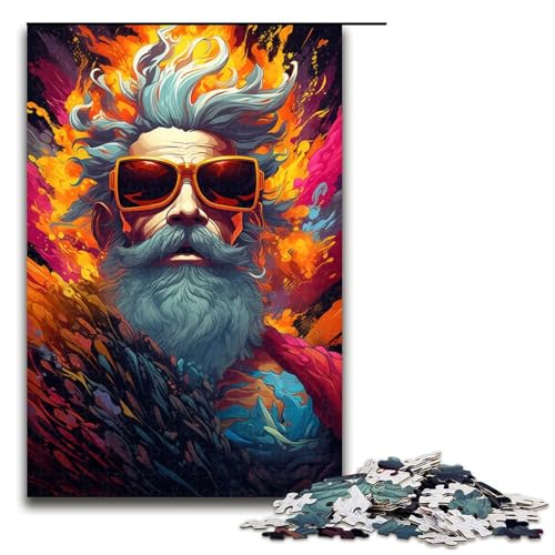 Puzzle für Erwachsene 1000 Teile farbenfrohes psychedelisches altes Mann Holzpuzzle Lernspielzeug Familienspiele 75 x 50 cm Puzzle für Erwachsene 1000 Teile farbenfrohes psychedelisches altes Mann Holzpuzzle Lernspielzeug Familienspiele 75 x 50 cm von QSYFNBZL