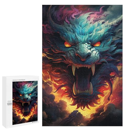 Puzzle für Erwachsene 1000 Teile farbenfrohes psychedelisches asiatisches Drachenpuzzle für Kinder Holzpuzzle dekomprimierendes intellektuelles Lernspielzeug 75 x 50 cm Puzzle für Erwachsene 1000 Teile farbenfrohes psychedelisches asiatisches Drachenpuzzle für Kinder Holzpuzzle dekomprimierendes intellektuelles Lernspielzeug 75 x 50 cm von QSYFNBZL