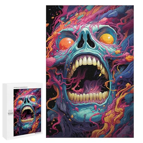 Puzzle für Erwachsene 1000 Teile farbenfrohes psychedelisches böses Monster unmögliches Puzzle Familienspiel zum Stressabbau schwierige Herausforderung 75 x 50 cm Puzzle für Erwachsene 1000 Teile farbenfrohes psychedelisches böses Monster unmögliches Puzzle Familienspiel zum Stressabbau schwierige Herausforderung 75 x 50 cm von QSYFNBZL