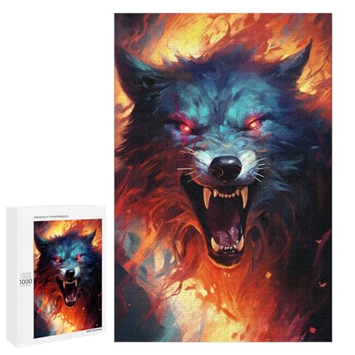Puzzle für Erwachsene 1000 Teile farbenfrohes psychedelisches böses Wolf Holzpuzzle Lernspielzeug Familienspiele 75 x 50 cm Puzzle für Erwachsene 1000 Teile farbenfrohes psychedelisches böses Wolf Holzpuzzle Lernspielzeug Familienspiele 75 x 50 cm von QSYFNBZL