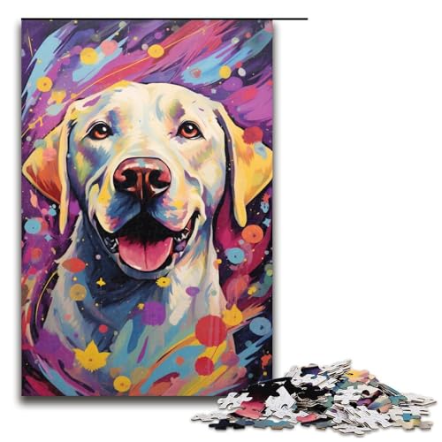 Puzzle für Erwachsene 1000 Teile farbenfrohes psychedelisches weißes Labrador Puzzle Geburtstagsgeschenk für Teenager ab 14 Jahren 75 x 50 cm Puzzle für Erwachsene 1000 Teile farbenfrohes psychedelisches weißes Labrador Puzzle Geburtstagsgeschenk für Teenager ab 14 Jahren 75 x 50 cm von QSYFNBZL