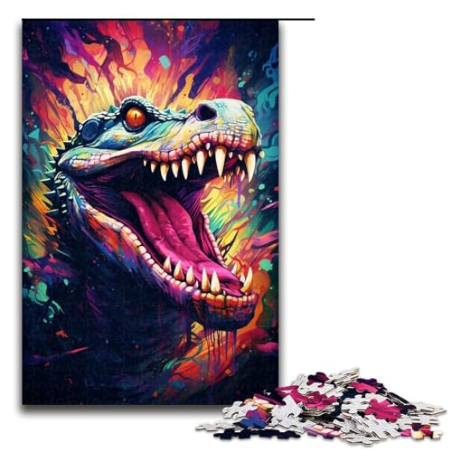 Puzzle für Erwachsene 1000 Teile farbiges Krokodil Puzzle für Erwachsene Holzspiele für die ganze Familie Weihnachtsund Geburtstagsgeschenke 75 x 50 cm Puzzle für Erwachsene 1000 Teile farbiges Krokodil Puzzle für Erwachsene Holzspiele für die ganze Familie Weihnachtsund Geburtstagsgeschenke 75 x 50 cm von QSYFNBZL