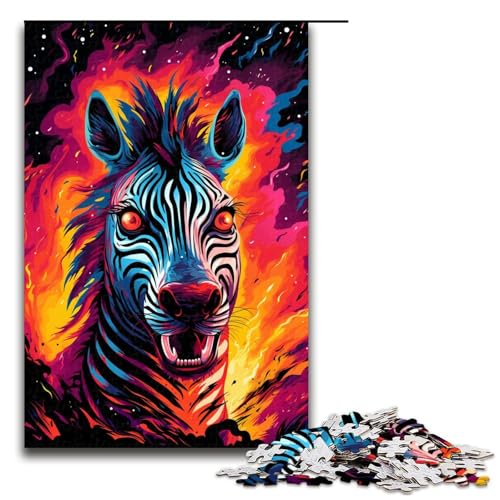 Puzzle für Erwachsene 1000 Teile farbiges Zebra Puzzle für Erwachsene Holzspiele für die ganze Familie Weihnachtsund Geburtstagsgeschenke 75 x 50 cm von QSYFNBZL