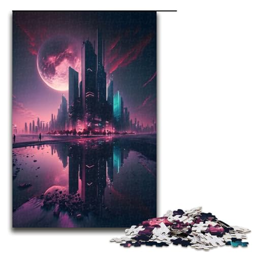 Puzzle für Erwachsene 1000 Teile futuristisches Städtebauspielzeug intellektuelles Spiel ganze Familie 75 x 50 cm von QSYFNBZL
