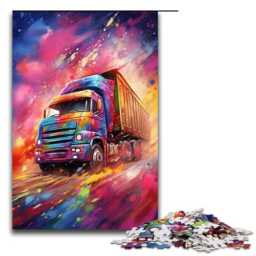 Puzzle für Erwachsene 1000 Teile großer LKW ist von Spritzern umgeben viele Farben Puzzle für Erwachsene Holzspiele für die ganze Familie Weihnachts und Geburtstagsgeschenke 75 x 50 cm Puzzle für Erwachsene 1000 Teile großer LKW ist von Spritzern umgeben viele Farben Puzzle für Erwachsene Holzspiele für die ganze Familie Weihnachts und Geburtstagsgeschenke 75 x 50 cm von QSYFNBZL