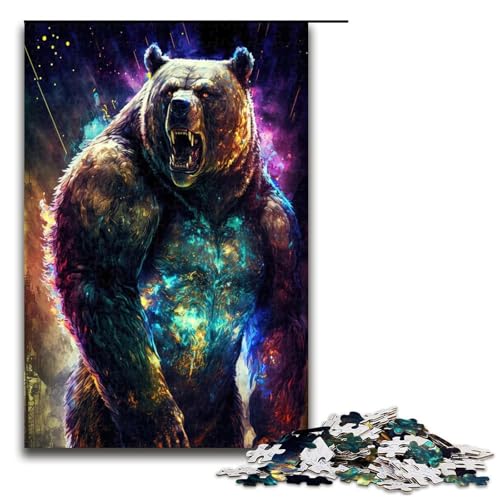 Puzzle für Erwachsene 1000 Teile kosmischer Bär Puzzle für Kinder Holzpuzzle dekomprimierendes intellektuelles Lernspielzeug 75 x 50 cm Puzzle für Erwachsene 1000 Teile kosmischer Bär Puzzle für Kinder Holzpuzzle dekomprimierendes intellektuelles Lernspielzeug 75 x 50 cm von QSYFNBZL