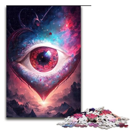 Puzzle für Erwachsene 1000 Teile kosmisches Herzauge Lernspiele für Zuhause DIY Spielzeug tolles Geschenk für Spiele 75 x 50 cm von QSYFNBZL