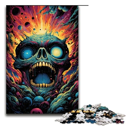 Puzzle für Erwachsene 1000 Teile kosmisches Monstermuster zum Zusammenbauen hilft dem Gehirn süchtig machendes Spielzeug zur Förderung der Geduld 75 x 50 cm von QSYFNBZL