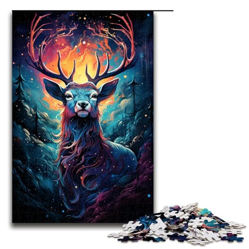 Puzzle für Erwachsene 1000 Teile kosmisches psychedelisches Hirsch Puzzle für Lernspiele Herausforderungsspielzeug einzigartige Heimdekoration und Geschenke 75 x 50 cm Puzzle für Erwachsene 1000 Teile kosmisches psychedelisches Hirsch Puzzle für Lernspiele Herausforderungsspielzeug einzigartige Heimdekoration und Geschenke 75 x 50 cm von QSYFNBZL