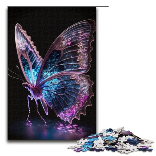 Puzzle für Erwachsene 1000 Teile leuchtender Schmetterling Lernspiele für Zuhause DIY Spielzeug tolles Geschenk für Spiele 75 x 50 cm von QSYFNBZL