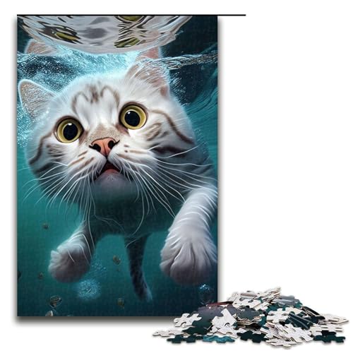 Puzzle für Erwachsene 1000 Teile lustiges Katzenschwimmtierspielzeug intellektuelles Spiel ganze Familie 75 x 50 cm Puzzle für Erwachsene 1000 Teile lustiges Katzenschwimmtierspielzeug intellektuelles Spiel ganze Familie 75 x 50 cm von QSYFNBZL