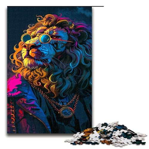 Puzzle für Erwachsene 1000 Teile modisches Löwen Puzzle für Kinder Holzpuzzle dekomprimierendes intellektuelles Lernspielzeug 1000 Teile von QSYFNBZL