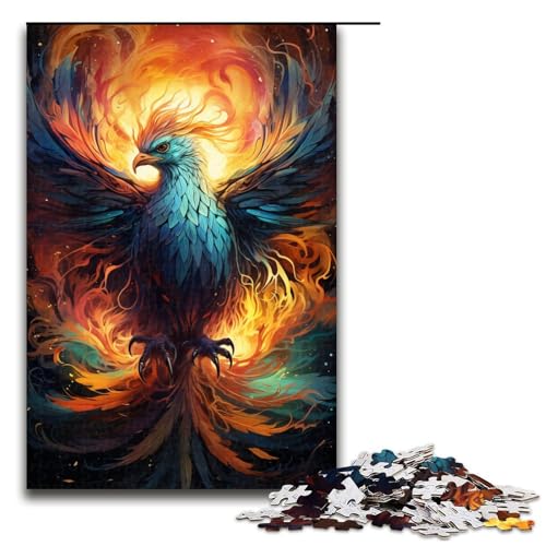 Puzzle für Erwachsene 1000 Teile mysteriöser Fantasy Phönix Puzzlespiel Spielzeug lustig 75 x 50 cm von QSYFNBZL