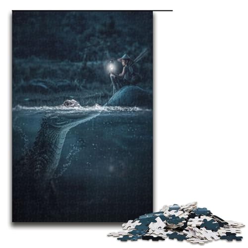 Puzzle für Erwachsene 1000 Teile neugieriger Alligator Puzzle für Erwachsene Holzspiele für die ganze Familie Weihnachts und Geburtstagsgeschenke 75 x 50 cm Puzzle für Erwachsene 1000 Teile neugieriger Alligator Puzzle für Erwachsene Holzspiele für die ganze Familie Weihnachts und Geburtstagsgeschenke 75 x 50 cm von QSYFNBZL