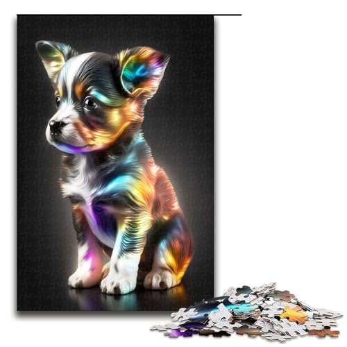 Puzzle für Erwachsene 1000 Teile niedlicher kosmischer Welpe Puzzlespiel Spielzeug lustig 75 x 50 cm von QSYFNBZL