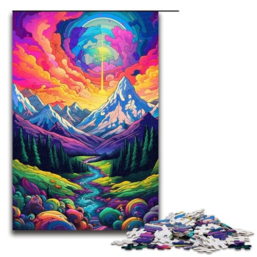 Puzzle für Erwachsene 1000 Teile psychedelische Bunte Landschaft Puzzle für Erwachsene Holzspiele für die ganze Familie Weihnachts und Geburtstagsgeschenke 75 x 50 cm Puzzle für Erwachsene 1000 Teile psychedelische Bunte Landschaft Puzzle für Erwachsene Holzspiele für die ganze Familie Weihnachts und Geburtstagsgeschenke 75 x 50 cm von QSYFNBZL