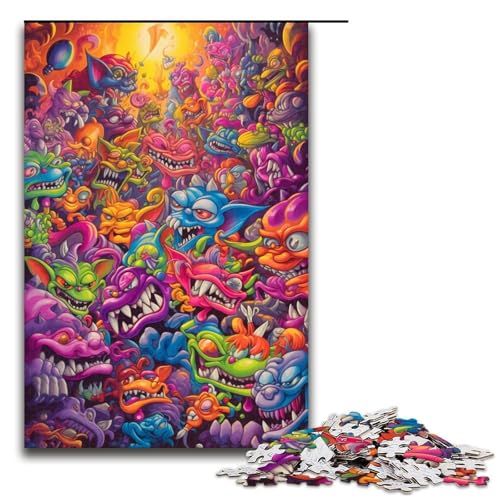 Puzzle für Erwachsene 1000 Teile psychedelische Bunte Monster unmögliches Puzzle Familienspiel Stressabbau schwierige Herausforderung 1000 Teile Puzzle für Erwachsene 1000 Teile psychedelische Bunte Monster unmögliches Puzzle Familienspiel Stressabbau schwierige Herausforderung 1000 Teile von QSYFNBZL