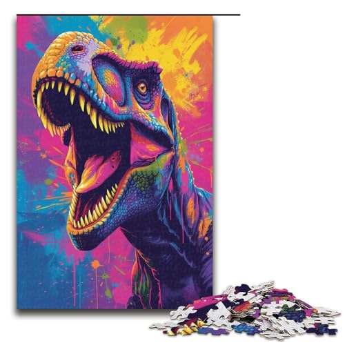 Puzzle für Erwachsene 1000 Teile psychedelische Dinosaurierkunst Holzpuzzle Lernspielzeug Familienspiele 75 x 50 cm Puzzle für Erwachsene 1000 Teile psychedelische Dinosaurierkunst Holzpuzzle Lernspielzeug Familienspiele 75 x 50 cm von QSYFNBZL