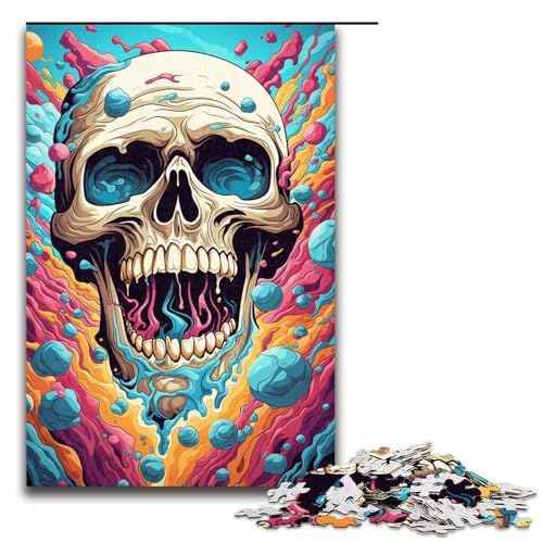 Puzzle für Erwachsene 1000 Teile psychedelische Kunst Totenkopf Puzzle Geburtstagsgeschenk für Teenager ab 14 Jahren 75 x 50 cm Puzzle für Erwachsene 1000 Teile psychedelische Kunst Totenkopf Puzzle Geburtstagsgeschenk für Teenager ab 14 Jahren 75 x 50 cm von QSYFNBZL