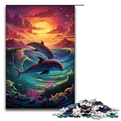 Puzzle für Erwachsene 1000 Teile psychedelisches Farbdelfin Puzzle für Erwachsene Holzspiele für die ganze Familie Weihnachts und Geburtstagsgeschenke 75 x 50 cm Puzzle für Erwachsene 1000 Teile psychedelisches Farbdelfin Puzzle für Erwachsene Holzspiele für die ganze Familie Weihnachts und Geburtstagsgeschenke 75 x 50 cm von QSYFNBZL