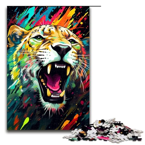 Puzzle für Erwachsene 1000 Teile psychedelisches Graffiti buntes Geparden Puzzle für Erwachsene Holzspiele für die ganze Familie Weihnachts und Geburtstagsgeschenke 75 x 50 cm Puzzle für Erwachsene 1000 Teile psychedelisches Graffiti buntes Geparden Puzzle für Erwachsene Holzspiele für die ganze Familie Weihnachts und Geburtstagsgeschenke 75 x 50 cm von QSYFNBZL