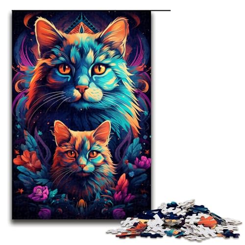 Puzzle für Erwachsene 1000 Teile psychedelisches Kunstkätzchen Puzzle Lernspiele für Zuhause DIY Spielzeug tolles Geschenk für Spiele 75 x 50 cm Puzzle für Erwachsene 1000 Teile psychedelisches Kunstkätzchen Puzzle Lernspiele für Zuhause DIY Spielzeug tolles Geschenk für Spiele 75 x 50 cm von QSYFNBZL