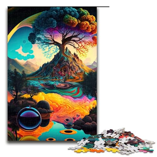 Puzzle für Erwachsene 1000 Teile psychedelisches Naturspielzeug intellektuelles Spiel ganze Familie 75 x 50 cm Puzzle für Erwachsene 1000 Teile psychedelisches Naturspielzeug intellektuelles Spiel ganze Familie 75 x 50 cm von QSYFNBZL