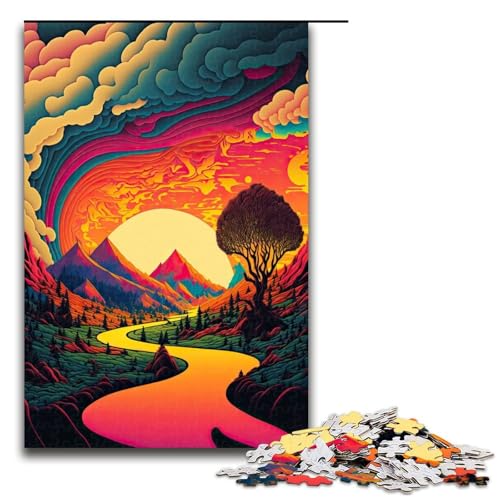 Puzzle für Erwachsene 1000 Teile psychedelisches Puzzle Geburtstagsgeschenk für Teenager ab 14 Jahren 75 x 50 cm Puzzle für Erwachsene 1000 Teile psychedelisches Puzzle Geburtstagsgeschenk für Teenager ab 14 Jahren 75 x 50 cm von QSYFNBZL