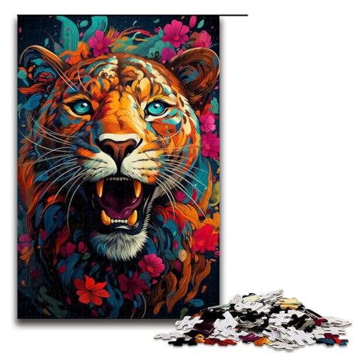 Puzzle für Erwachsene 1000 Teile psychedelisches buntes Leoparden Puzzle für Lernspiele Herausforderungsspielzeug einzigartige Heimdekoration und Geschenke 75 x 50 cm Puzzle für Erwachsene 1000 Teile psychedelisches buntes Leoparden Puzzle für Lernspiele Herausforderungsspielzeug einzigartige Heimdekoration und Geschenke 75 x 50 cm von QSYFNBZL