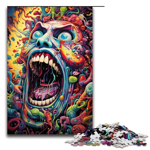 Puzzle für Erwachsene 1000 Teile psychedelisches buntes Monster Holzpuzzle Lernspielzeug Familienspiele 75 x 50 cm Puzzle für Erwachsene 1000 Teile psychedelisches buntes Monster Holzpuzzle Lernspielzeug Familienspiele 75 x 50 cm von QSYFNBZL