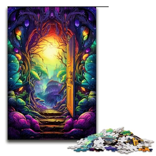 Puzzle für Erwachsene 1000 Teile psychedelisches farbenfrohes Baumtür Puzzle für Lernspiele Herausforderungsspielzeug einzigartige Heimdekoration und Geschenke 75 x 50 cm Puzzle für Erwachsene 1000 Teile psychedelisches farbenfrohes Baumtür Puzzle für Lernspiele Herausforderungsspielzeug einzigartige Heimdekoration und Geschenke 75 x 50 cm von QSYFNBZL