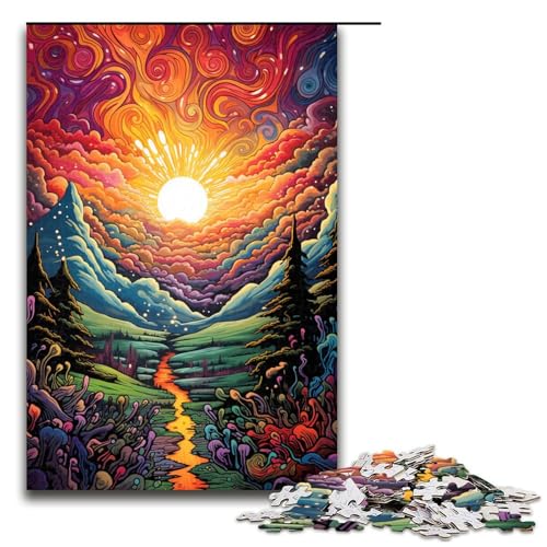 Puzzle für Erwachsene 1000 Teile psychedelisches farbenfrohes Landschaftspuzzle für Lernspiele Herausforderungsspielzeug einzigartige Heimdekoration und Geschenke 75 x 50 cm Puzzle für Erwachsene 1000 Teile psychedelisches farbenfrohes Landschaftspuzzle für Lernspiele Herausforderungsspielzeug einzigartige Heimdekoration und Geschenke 75 x 50 cm von QSYFNBZL