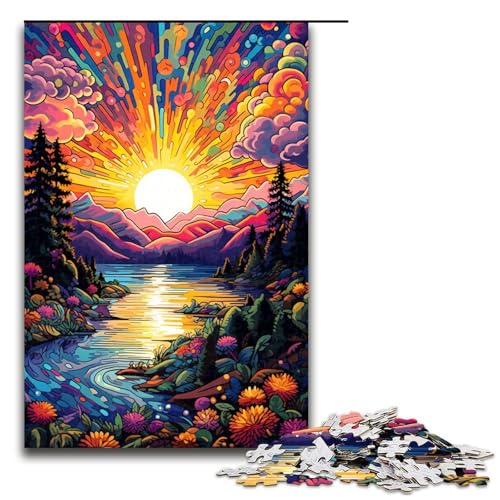 Puzzle für Erwachsene 1000 Teile psychedelisches farbenfrohes Landschaftspuzzle für Lernspiele Herausforderungsspielzeug einzigartige Heimdekoration und Geschenke 75 x 50 cm Puzzle für Erwachsene 1000 Teile psychedelisches farbenfrohes Landschaftspuzzle für Lernspiele Herausforderungsspielzeug einzigartige Heimdekoration und Geschenke 75 x 50 cm von QSYFNBZL