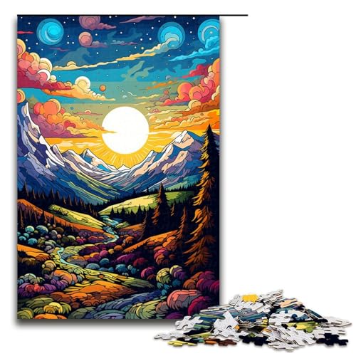 Puzzle für Erwachsene 1000 Teile psychedelisches farbenfrohes Landschaftsspielzeug intellektuelles Spiel ganze Familie 75 x 50 cm Puzzle für Erwachsene 1000 Teile psychedelisches farbenfrohes Landschaftsspielzeug intellektuelles Spiel ganze Familie 75 x 50 cm von QSYFNBZL