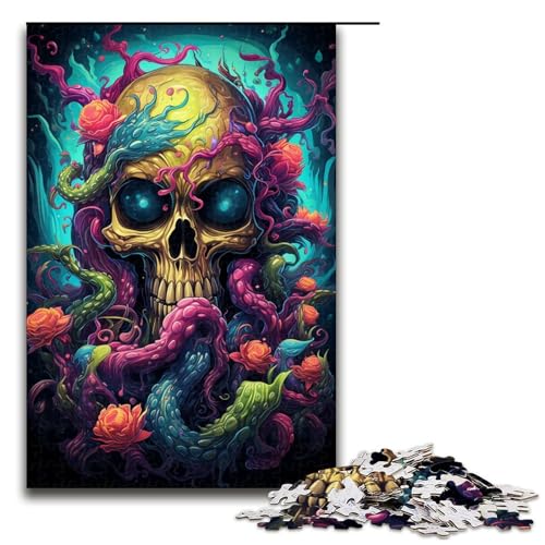 Puzzle für Erwachsene 1000 Teile psychedelisches farbenfrohes Oktopus Kunst Puzzle für Kinder Holzpuzzle dekomprimierendes intellektuelles Lernspielzeug 75 x 50 cm Puzzle für Erwachsene 1000 Teile psychedelisches farbenfrohes Oktopus Kunst Puzzle für Kinder Holzpuzzle dekomprimierendes intellektuelles Lernspielzeug 75 x 50 cm von QSYFNBZL