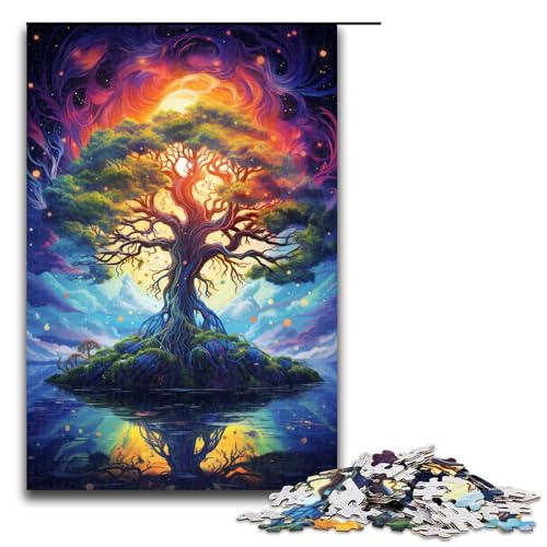Puzzle für Erwachsene 1000 Teile psychedelisches farbenfrohes Weltenbaum Puzzle für Erwachsene Holzspiele für die ganze Familie Weihnachts und Geburtstagsgeschenke 75 x 50 cm Puzzle für Erwachsene 1000 Teile psychedelisches farbenfrohes Weltenbaum Puzzle für Erwachsene Holzspiele für die ganze Familie Weihnachts und Geburtstagsgeschenke 75 x 50 cm von QSYFNBZL