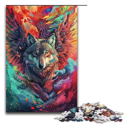 Puzzle für Erwachsene 1000 Teile psychedelisches farbenfrohes Wolf Kunst Puzzle für Kinder Holzpuzzle dekomprimierendes intellektuelles Lernspielzeug 75 x 50 cm Puzzle für Erwachsene 1000 Teile psychedelisches farbenfrohes Wolf Kunst Puzzle für Kinder Holzpuzzle dekomprimierendes intellektuelles Lernspielzeug 75 x 50 cm von QSYFNBZL