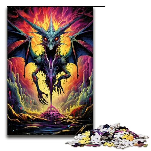 Puzzle für Erwachsene 1000 Teile psychedelisches farbiges Flugsaurier Puzzle für Erwachsene Holzspiele für die ganze Familie Weihnachts und Geburtstagsgeschenke 75 x 50 cm Puzzle für Erwachsene 1000 Teile psychedelisches farbiges Flugsaurier Puzzle für Erwachsene Holzspiele für die ganze Familie Weihnachts und Geburtstagsgeschenke 75 x 50 cm von QSYFNBZL