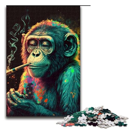 Puzzle für Erwachsene 1000 Teile rauchender AFFE Lernspiele für Zuhause DIY Spielzeug tolles Geschenk für Spiele 75 x 50 cm Puzzle für Erwachsene 1000 Teile rauchender AFFE Lernspiele für Zuhause DIY Spielzeug tolles Geschenk für Spiele 75 x 50 cm von QSYFNBZL