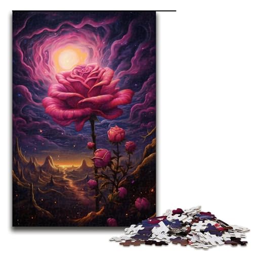 Puzzle für Erwachsene 1000 Teile rosa Blumen unter dem Mond Puzzle für Lernspiele Herausforderungsspielzeug einzigartige Heimdekoration und Geschenke 75 x 50 cm Puzzle für Erwachsene 1000 Teile rosa Blumen unter dem Mond Puzzle für Lernspiele Herausforderungsspielzeug einzigartige Heimdekoration und Geschenke 75 x 50 cm von QSYFNBZL