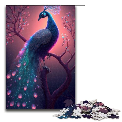 Puzzle für Erwachsene 1000 Teile schönes Pfauen Leuchtpuzzle für Erwachsene Holz Familienspiele Weihnachts und Geburtstagsgeschenke 75 x 50 cm Puzzle für Erwachsene 1000 Teile schönes Pfauen Leuchtpuzzle für Erwachsene Holz Familienspiele Weihnachts und Geburtstagsgeschenke 75 x 50 cm von QSYFNBZL