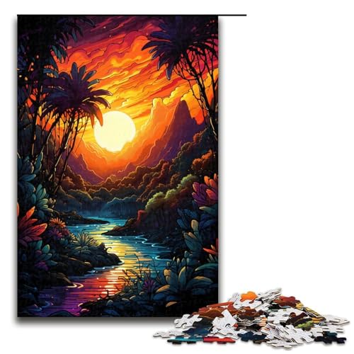 Puzzle für Erwachsene 1000 Teile seltsamer bunter Sonnenuntergang Puzzle für Erwachsene Holzspiele für die ganze Familie Weihnachts und Geburtstagsgeschenke 75 x 50 cm Puzzle für Erwachsene 1000 Teile seltsamer bunter Sonnenuntergang Puzzle für Erwachsene Holzspiele für die ganze Familie Weihnachts und Geburtstagsgeschenke 75 x 50 cm von QSYFNBZL